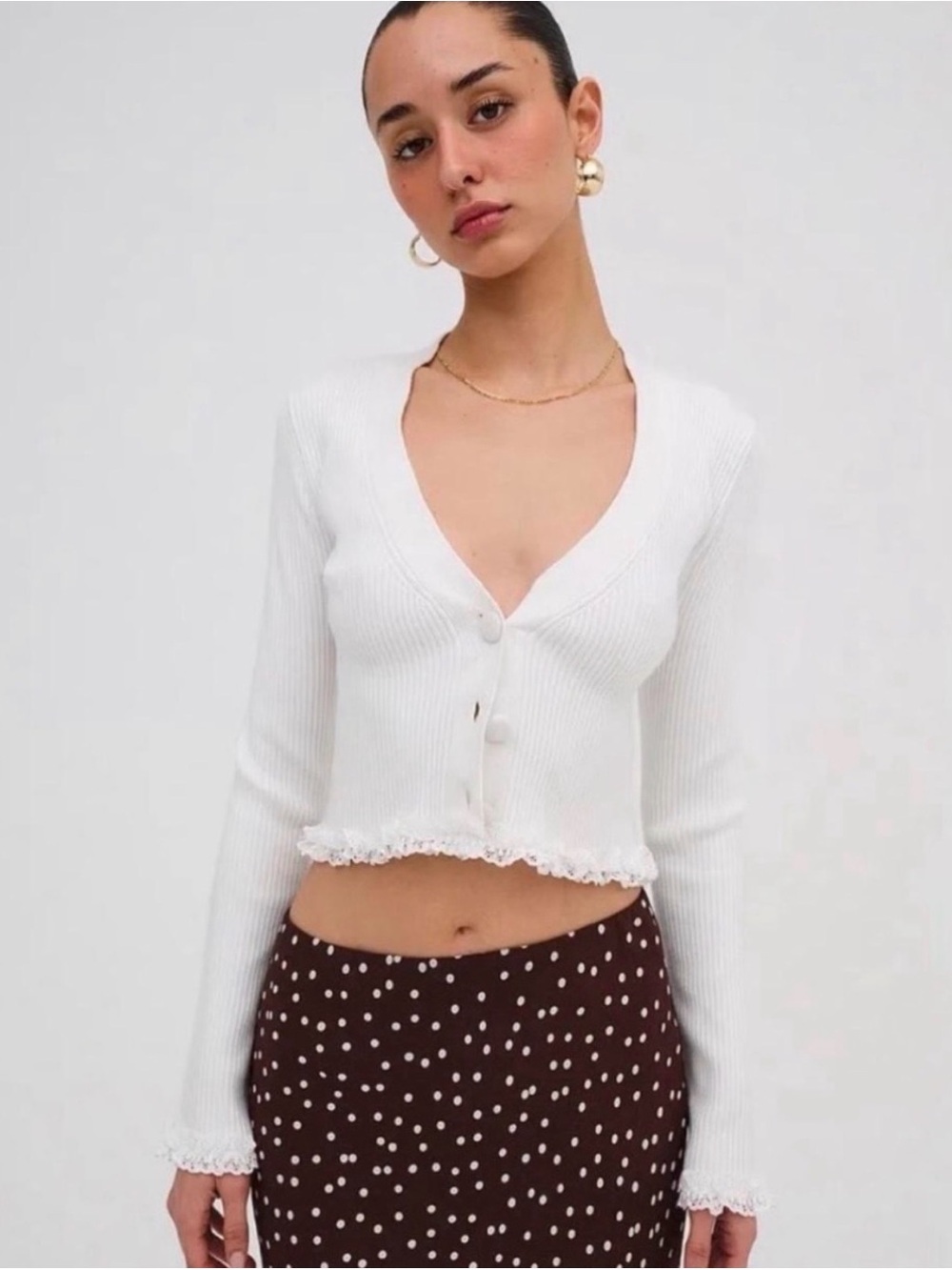 For Love & Lemons NWTS 🔥 Ribbed Lace Cardi